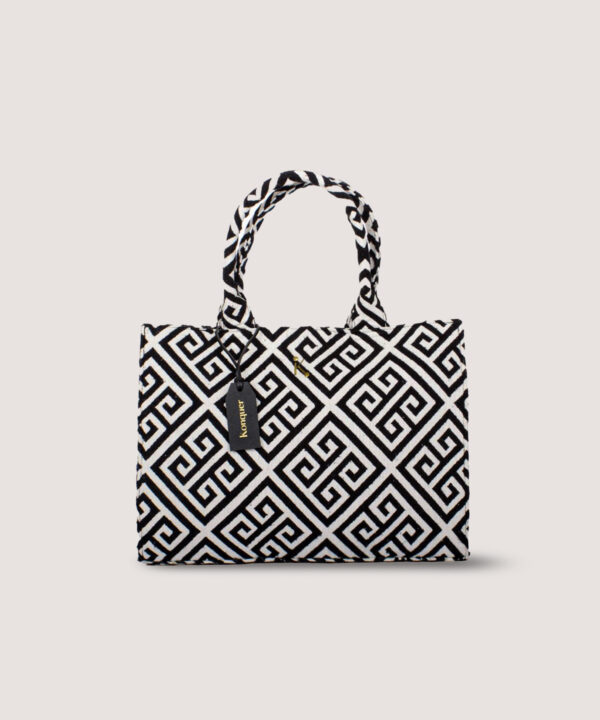 Alaana Black & White Women Tote Bag - Side Image